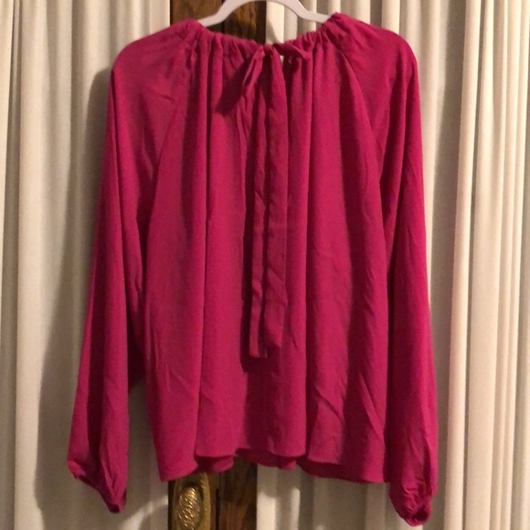 Scoop Pink Blouson Sleeve Back Bow Blouse - Picture 3 of 7